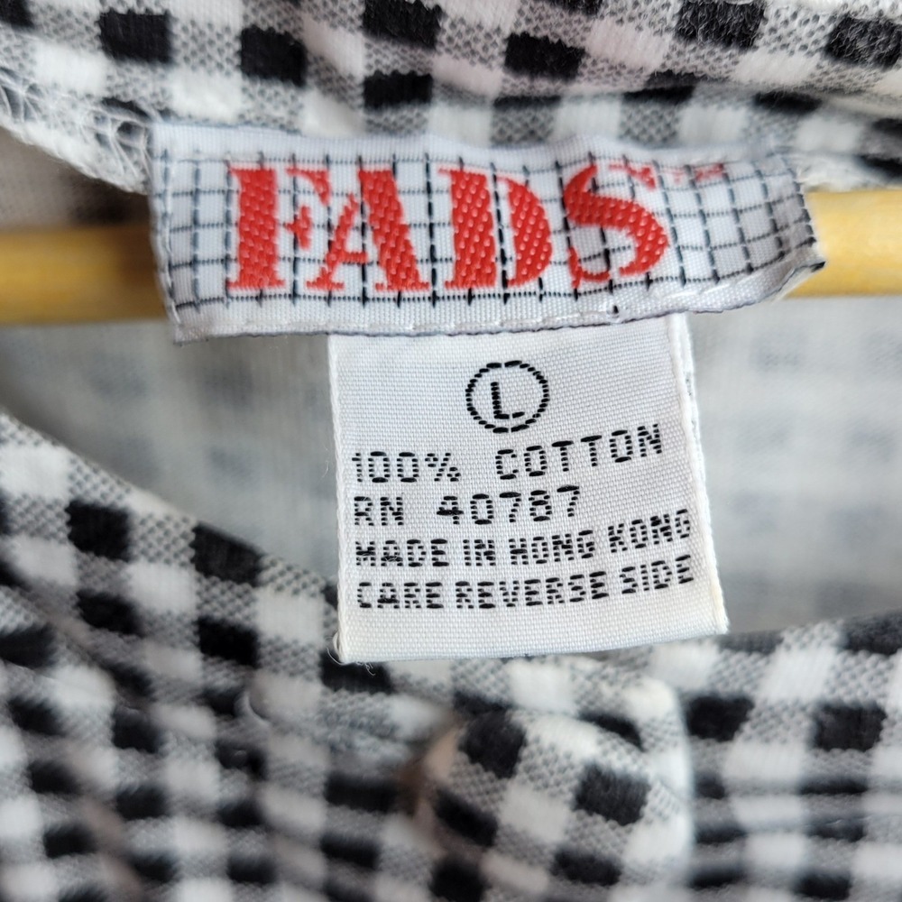 FADS Vintage Buffalo Plaid Romper L Gingham Button Cottagecore Summer Retro - Picture 5 of 7